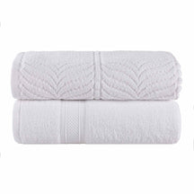 Chevron Zero Twist Solid and Jacquard Soft Cotton Bath Sheet Set of 2
