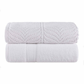 Chevron Zero Twist Solid and Jacquard Soft Cotton Bath Sheet Set of 2