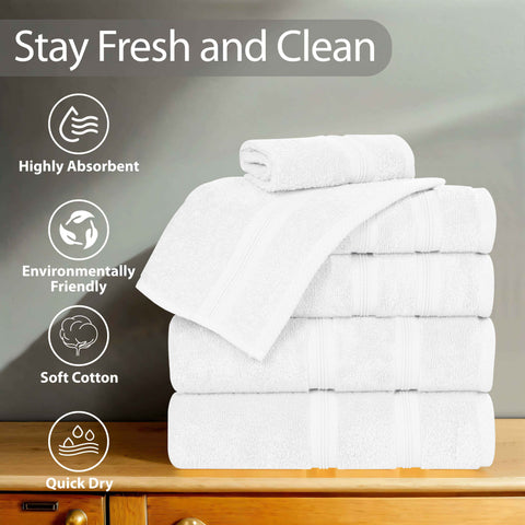 Zero Twist Cotton Medium Weight Bath Towel Set of 4