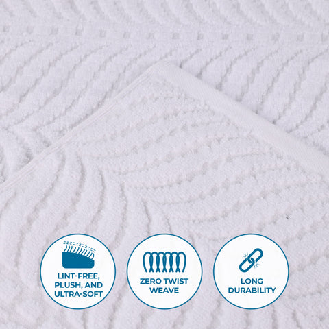 Chevron Zero Twist Jaquard Cotton 3 Piece Bathroom Towel Set