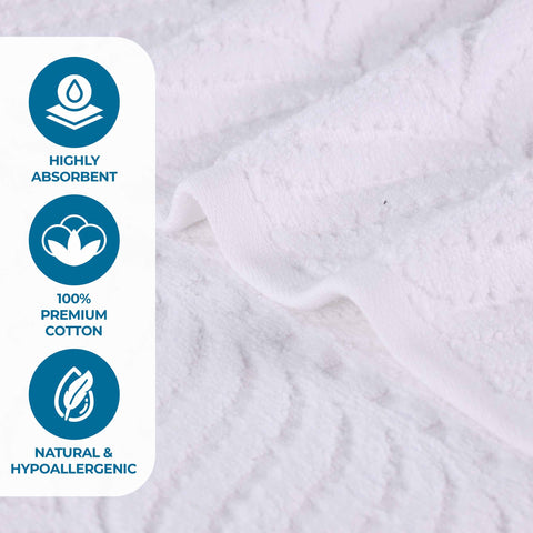 Chevron Zero Twist Jaquard Cotton 3 Piece Bathroom Towel Set