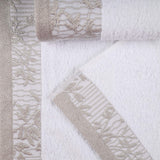 Wisteria Cotton Medium Weight Floral Jacquard Border 8 Piece Towel Set