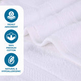 Chevron Zero Twist Solid Soft Absorbent Cotton 3 Piece Towel Set