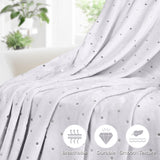 Fleece Plush Medium Weight Fluffy Soft Decorative Polka Dot Blanket