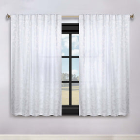 Leaves Room Darkening Back Tabs Blackout Curtain Panels, Set of 2