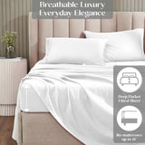 1200 Thread Count Cotton Rich Bed Sheet Set Solid Deep Pocket