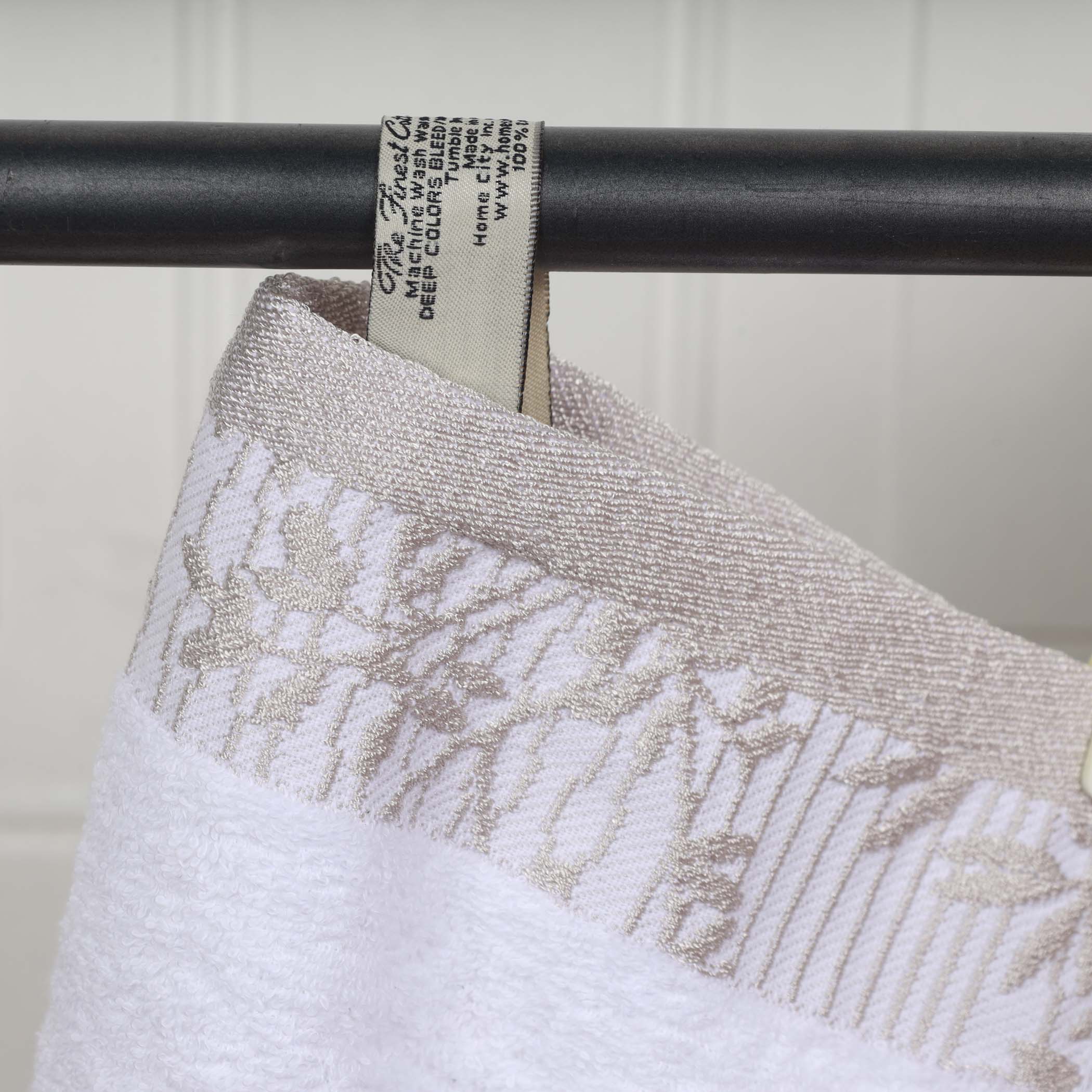Wisteria Cotton Medium Weight Floral Jacquard Border 8 Piece Towel Set