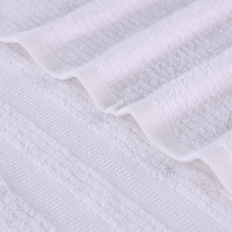 Brea Zero Twist Cotton Ribbed Geometric Border 9 Piece Towel Set