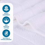 Chevron Zero Twist Solid and Jacquard Soft Cotton 12 Piece Towel Set