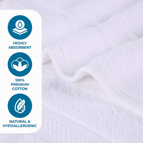 Chevron Zero Twist Solid and Jacquard Soft Cotton 12 Piece Towel Set
