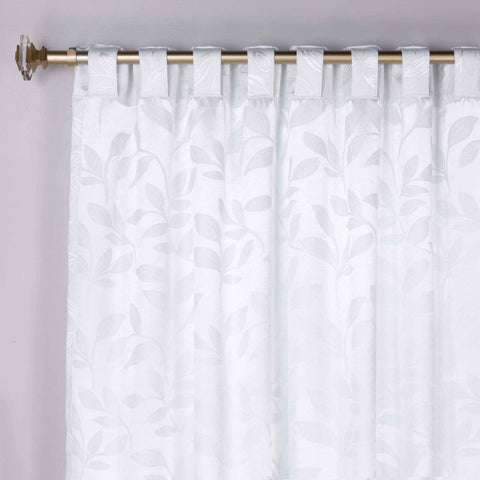 Leaves Room Darkening Back Tabs Blackout Curtain Panels, Set of 2
