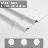 1200 Thread Count Cotton Rich Bed Sheet Set Solid Deep Pocket