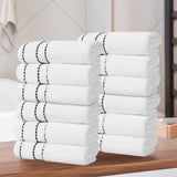 Niles Egyptian Giza Cotton Plush Absorbent Face Towel Washcloth Set of 12