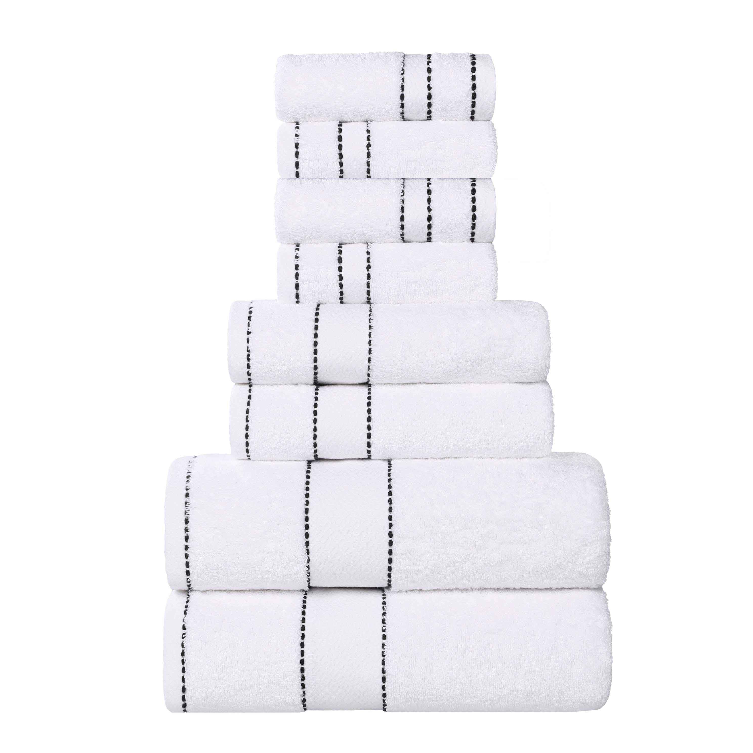 Niles Egyptian Giza Cotton Plush Heavyweight Soft 8 Piece Towel Set
