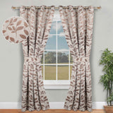 Leaves Room Darkening Washable Blackout Curtain Panels, Set of 2