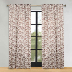Leaves Room Darkening Back Tabs Blackout Curtain Panels, Set of 2