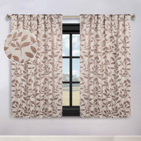 Leaves Room Darkening Back Tabs Blackout Curtain Panels, Set of 2