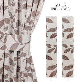 Leaves Room Darkening Washable Blackout Curtain Panels, Set of 2