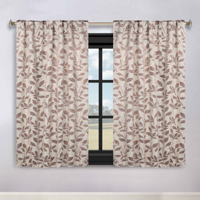 Leaves Room Darkening Back Tabs Blackout Curtain Panels, Set of 2