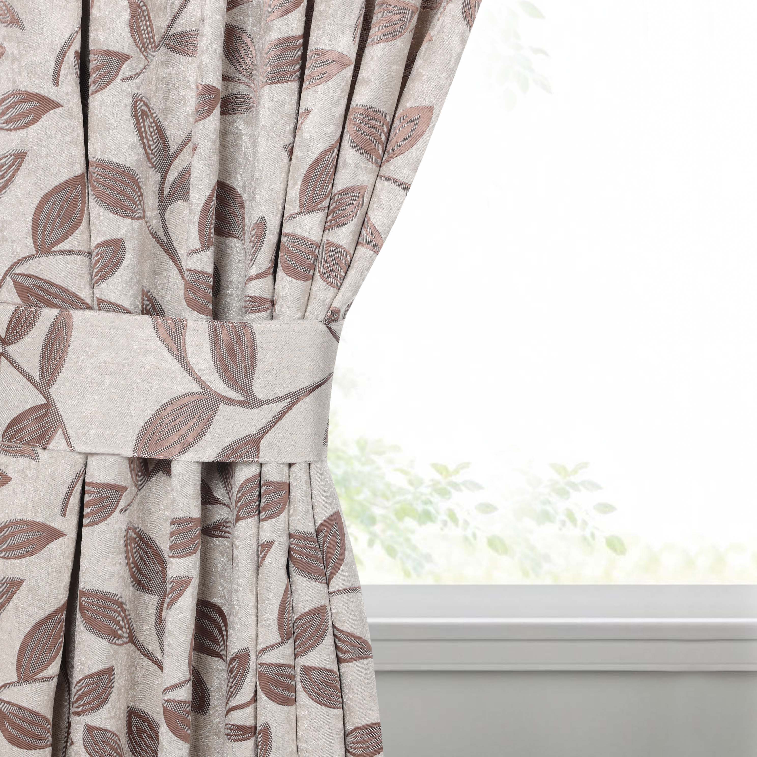 Leaves Room Darkening Washable Blackout Curtain Panels, Set of 2
