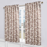 Leaves Room Darkening Back Tabs Blackout Curtain Panels, Set of 2
