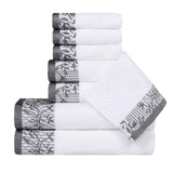 Cotton Floral Jacquard Towel Set 8-Piece - Wisteria