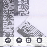 Wisteria Cotton Medium Weight Floral Jacquard Border 8 Piece Towel Set