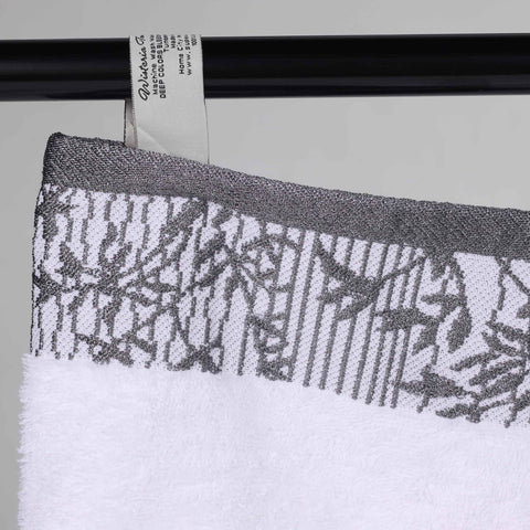 Wisteria Cotton Medium Weight Floral Jacquard Border 12 Piece Towel Set