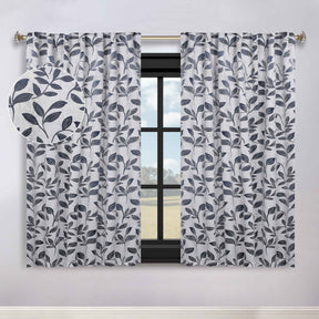 Leaves Room Darkening Back Tabs Blackout Curtain Panels, Set of 2