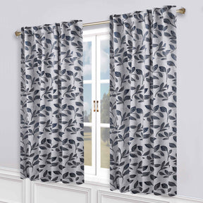 Leaves Room Darkening Back Tabs Blackout Curtain Panels, Set of 2