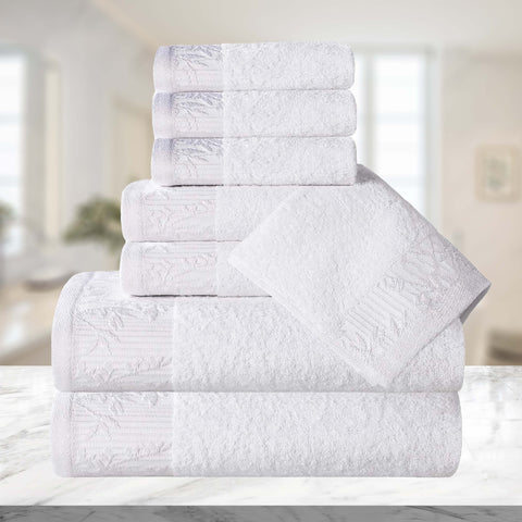 Cotton Floral Jacquard Towel Set 8-Piece - Wisteria