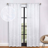 Leaves Room Darkening Washable Blackout Curtain Panels, Set of 2