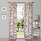 Leaves Room Darkening Washable Blackout Curtain Panels, Set of 2