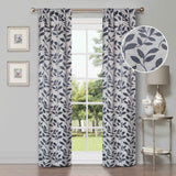 Leaves Room Darkening Washable Blackout Curtain Panels, Set of 2