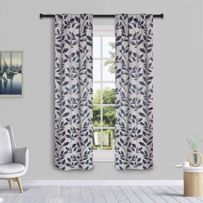 Leaves Room Darkening Washable Blackout Curtain Panels, Set of 2