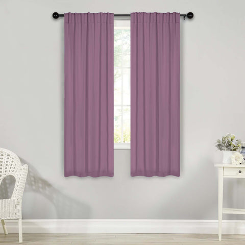 Solid Room Darkening Blackout Curtain Panels, Back Tabs, Set of 2