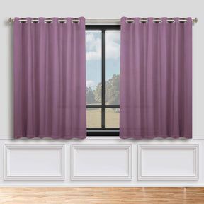 Classic Modern Solid Room Darkening Blackout Curtain Panels, Set of 2