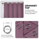 Classic Modern Solid Room Darkening Blackout Curtain Panels, Set of 2
