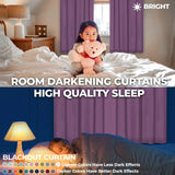 Solid Room Darkening Rod Pocket Blackout Curtain Panels, Set of 2