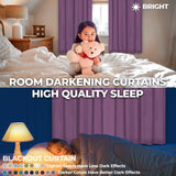 Solid Machine Washable Room Darkening Blackout Curtains, Set of 2
