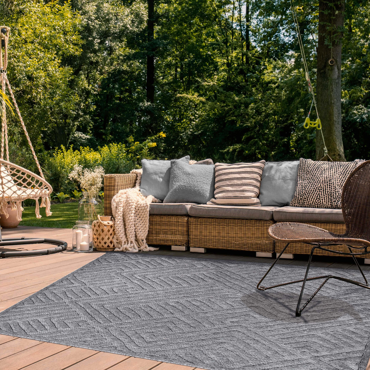 Wynn Modern Geometric Abstract Area Rug Indoor Outdoor Rugs