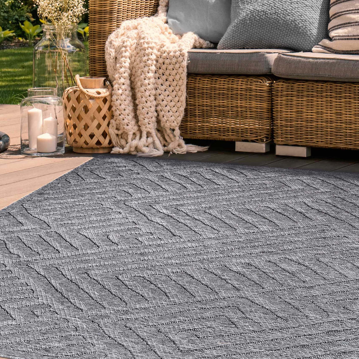 Wynn Modern Geometric Abstract Area Rug Indoor Outdoor Rugs