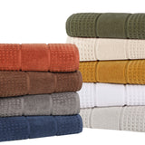 Napa Zero Twist Cotton Solid Waffle Honeycomb Hand Towel Set of 6