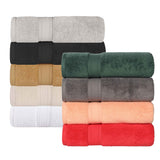 Chevron Zero Twist Solid and Jacquard Soft Cotton 12 Piece Towel Set