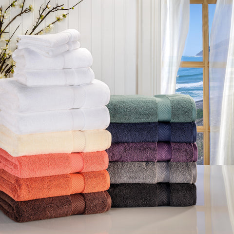 12-Piece Set, 100% Cotton Bathroom Towels, Zero Twist