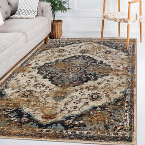 Abena Traditional Medallion Indoor Area Rugs or Runner Rug