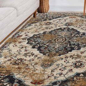 Abena Traditional Medallion Indoor Area Rugs or Runner Rug