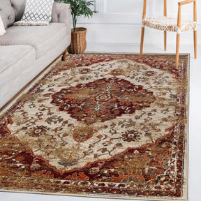 Abena Traditional Medallion Indoor Area Rugs or Runner Rug