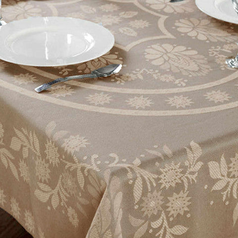 Abigail 100% Soft Cotton Floral Table Cover, Round/Oblong