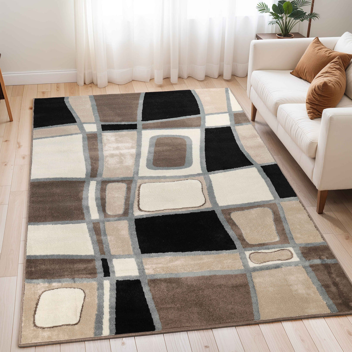 Abstract Cobblestone Indoor Large Area Rugs or Runner Rug